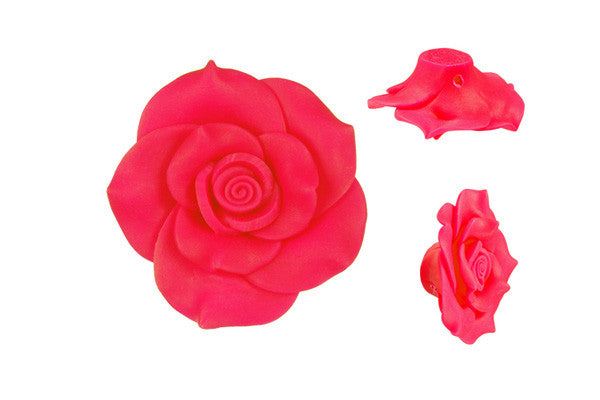 Pendant Poly Clay Flower (Ruby 205)