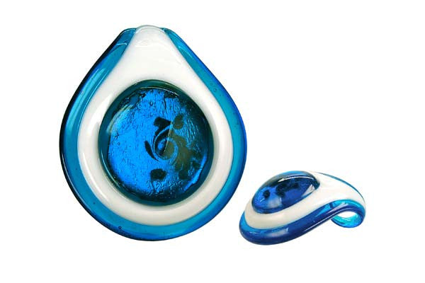 Pendant Murano Foil Glass Coin Eye (O-109)