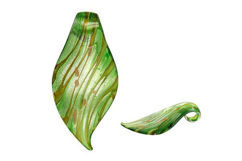 Pendant Murano Foil Glass Smooth Leaf (806)