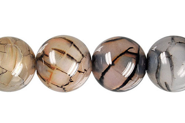 Fire Agate (Black) Round Beads