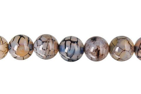 Fire Agate (Black) Round Beads