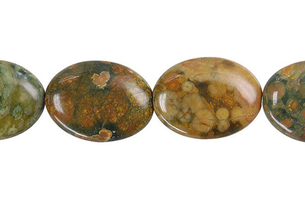 Rhyolite Flat Oval Beads