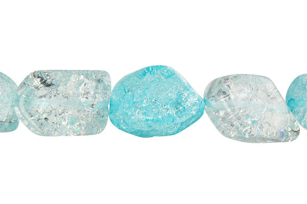 Chinese Crystal (Ice-Flake) Faceted Nugget (Aqua)