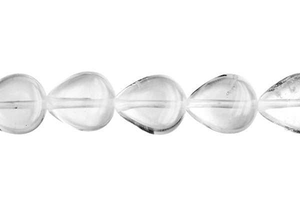 Rock Crystal Flat Briolette (Vertical Drilled) Beads