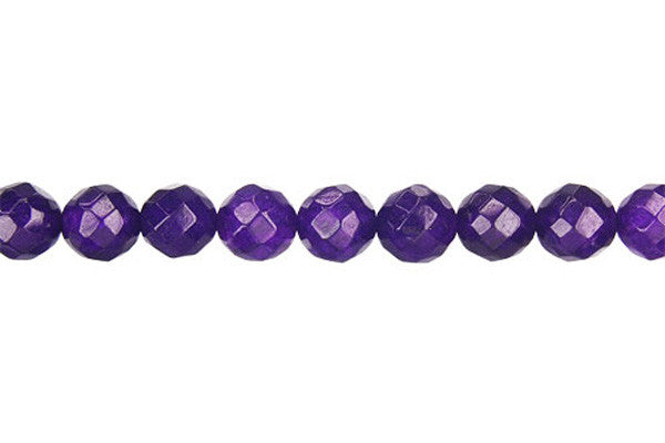 Marble (Dyed) Faceted Round (Amethyst) Beads