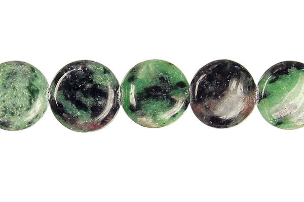 Ruby Zoisite Coin Beads