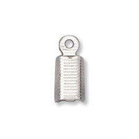 Side-Fold Ribbon End, Silver-Plated, 4.0x12mm