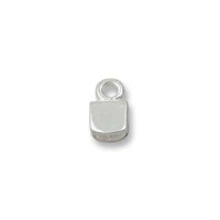Sterling Silver Front-Fold Ribbon End, 4.0x4.0mm