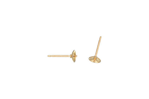 Gold-Filled Post w/4.0mm Pearl Cup, 21 Gauge