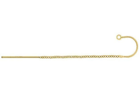 Gold-Filled Cable Chain Ear Thread w/Ring, 57.0mm