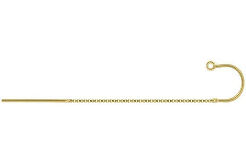 Gold-Filled Box Chain Ear Thread w/Ring, 57.0mm