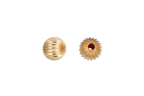 Gold-Filled Round Corrugated Bead, 3.0mm