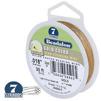 Beadalon 7-Strand 25-Gauge, .018" Gold Jewelry Wire