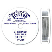 Acculon 3-Strand 25-Gauge, .018" Ivory Tigertail Wire