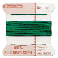 Griffin 100% Silk Thread, Size 6, Green