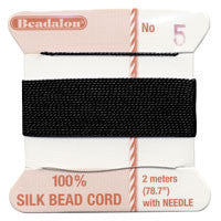 Griffin 100% Silk Thread, Size 6, Black