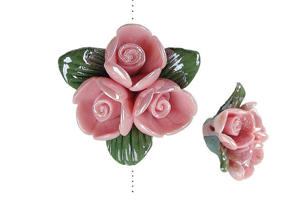 Pendant Poly Clay Flower (Pink 641)