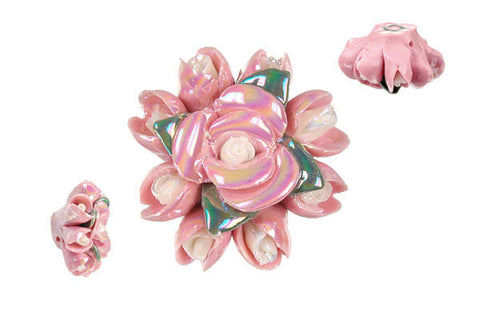 Pendant Poly Clay Flower (Pink 088)