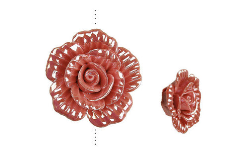 Pendant Poly Clay Flower (Ruby 075)