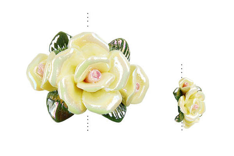 Pendant Poly Clay Flower (Yellow 074)