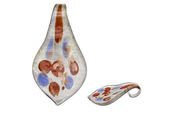 Pendant Murano Foil Glass Smooth Leaf (618)