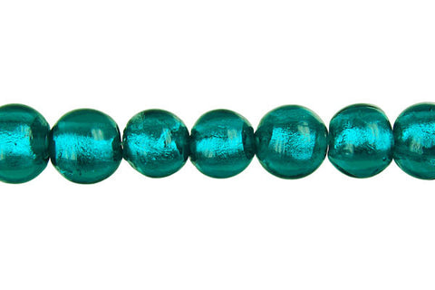 Murano Foil Glass Round (Teal)