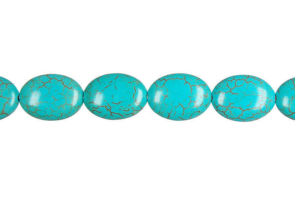 Howlite (Turquoise) Flat Oval Beads