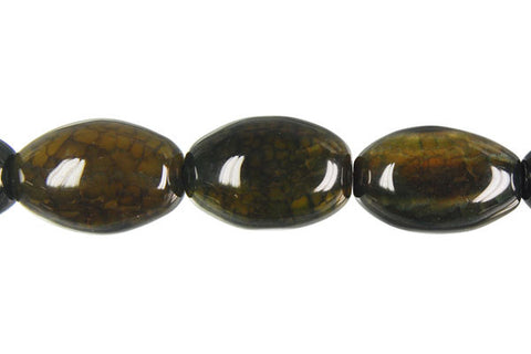 Fire Agate Rice (Green) Beads