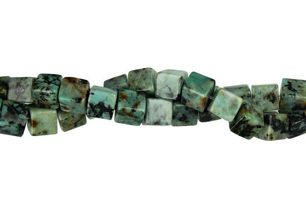 African Turquoise Cube Beads