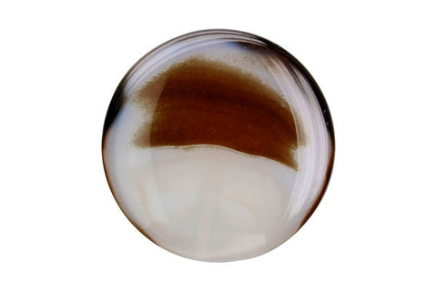 Pendant Agate (Dyed) Coin (Brown)