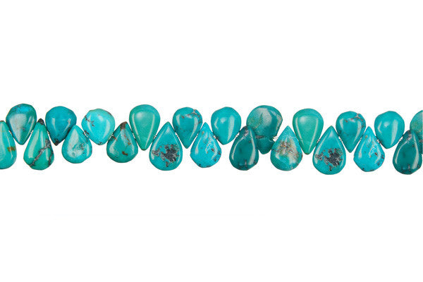 Turquoise (Stabilized) Flat Briolette Beads