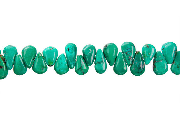 Turquoise (Stabilized) Flat Briolette Beads