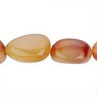 Red Agate Smooth Nugget Beads