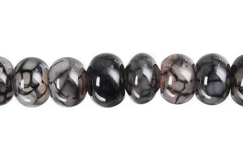 Fire Agate (Black) Rondelle Beads