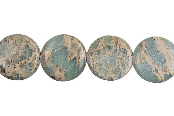 Aqua Terra Jasper Coin Beads