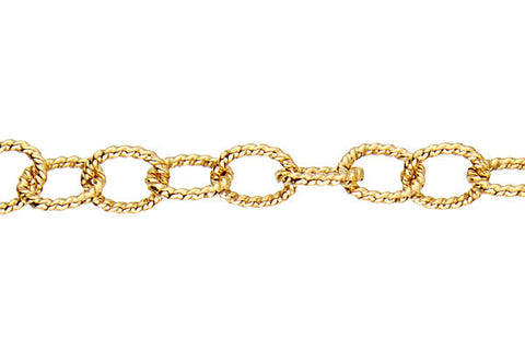 Gold-Filled Textured Cable Chain, 4.4x5.5mm