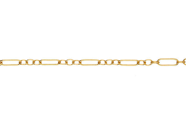 Gold-Filled Long & Short Cable Chain, 1.6x4.6mm - 1.5x2.0mm
