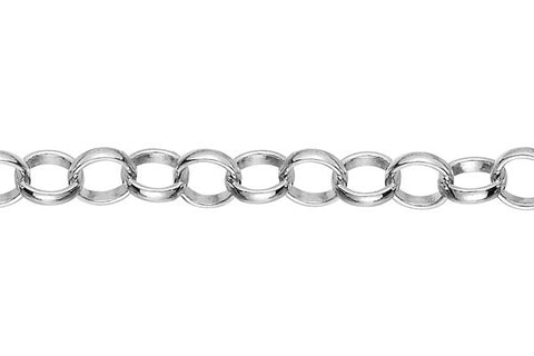 Sterling Silver Rolo Cable Chain, 5.0mm
