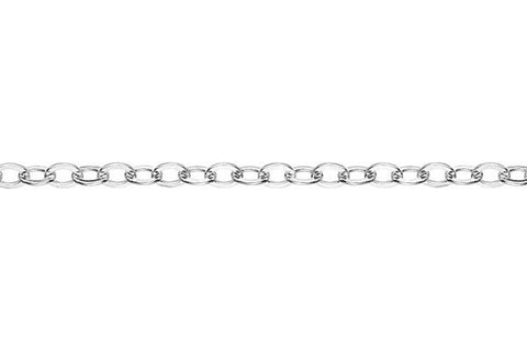 Sterling Silver Flat Cable Chain, 2.2x3.0mm