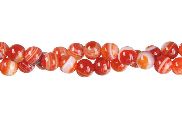 Red Agate Round (Dark) Beads