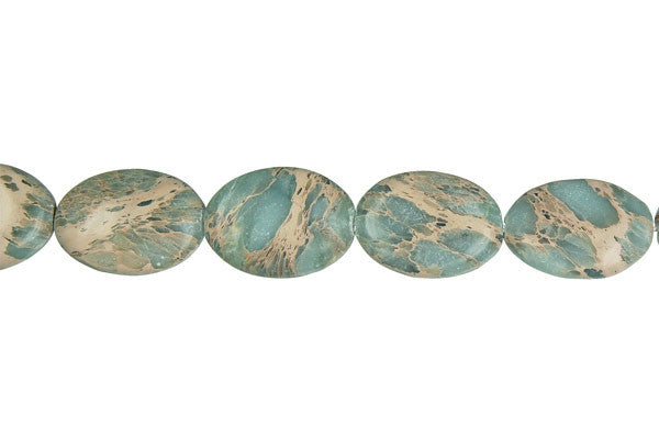 Aqua Terra Jasper Flat Oval Beads