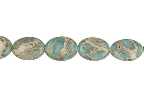 Aqua Terra Jasper Flat Oval Beads