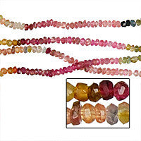 Tourmaline Faceted Rondelle Beads
