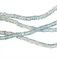 Multi Aqua Faceted Disc Beads