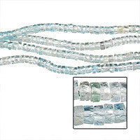 Multi Aqua Faceted Disc Beads