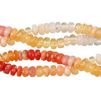 Fire Opal Faceted Rondelle Beads