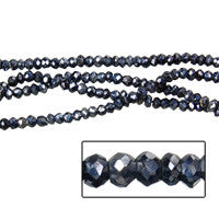 Black Spainal Faceted Rondelle Beads