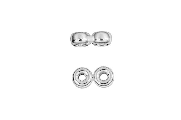 Sterling Silver Double Rondelle Spacer, 4.0mm