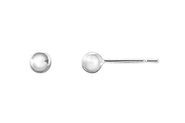 Sterling Silver Post Earring, 4.0mm Ball