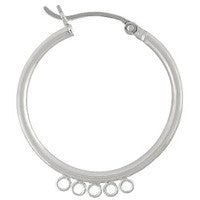 Sterling Silver 25.0mm Hoop w/5 Rings, 2.0x25.0mm